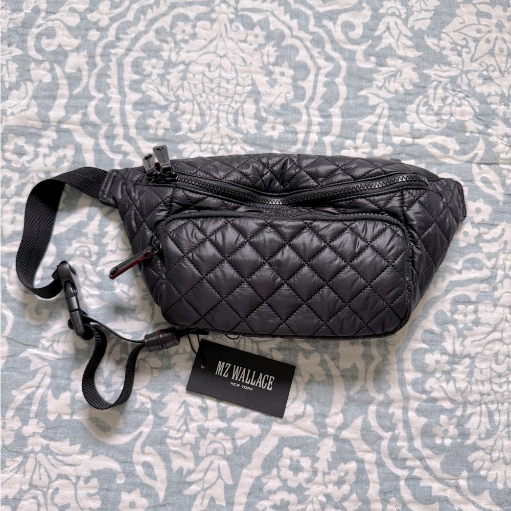 MZ Wallace Quilted Black Waist Bag
